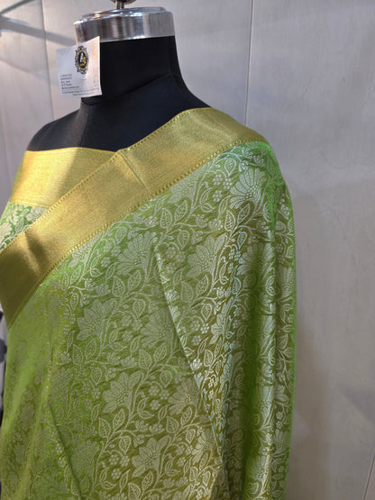 Sea green tanchoi saree