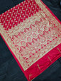 Red Zardozi Zarkan Banarasi Katan Saree