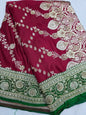 Maroon Zarkan Moti Banarasi Silk Saree