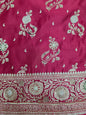 Maroon Zardozi Zarkan Banarasi Katan Saree