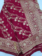 Maroon Zarkan Moti Banarasi Silk Saree