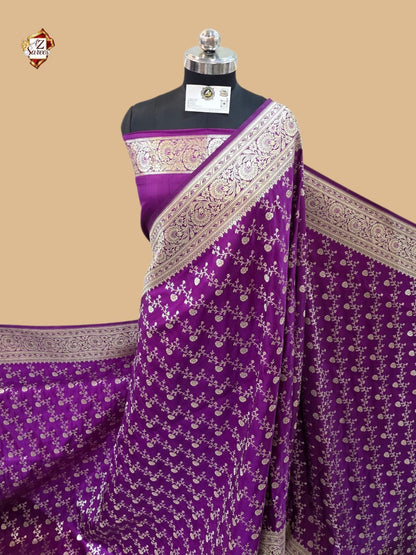 Purple katan Banarasi silk