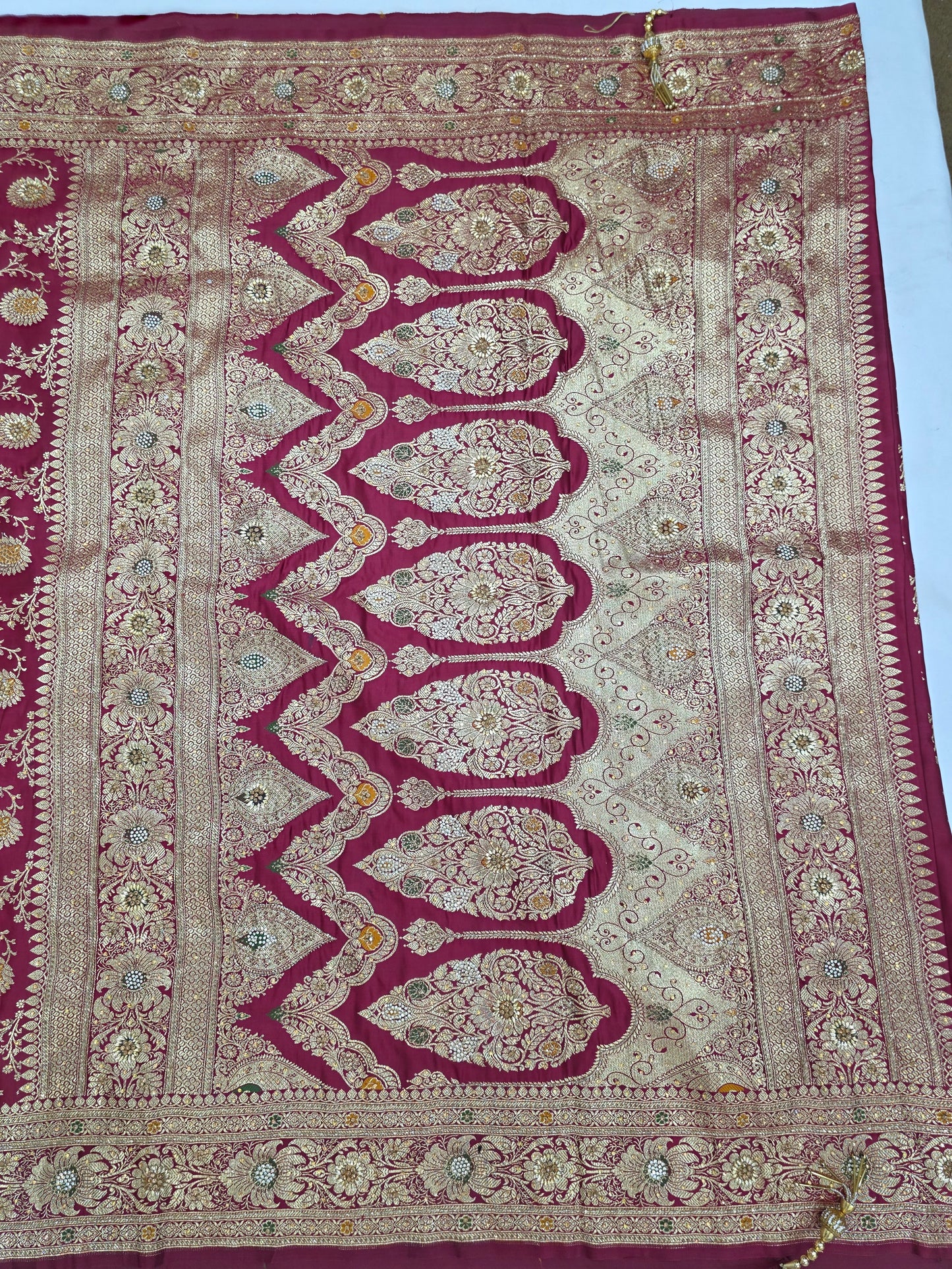 Maroon Cutdana Banarasi Saree