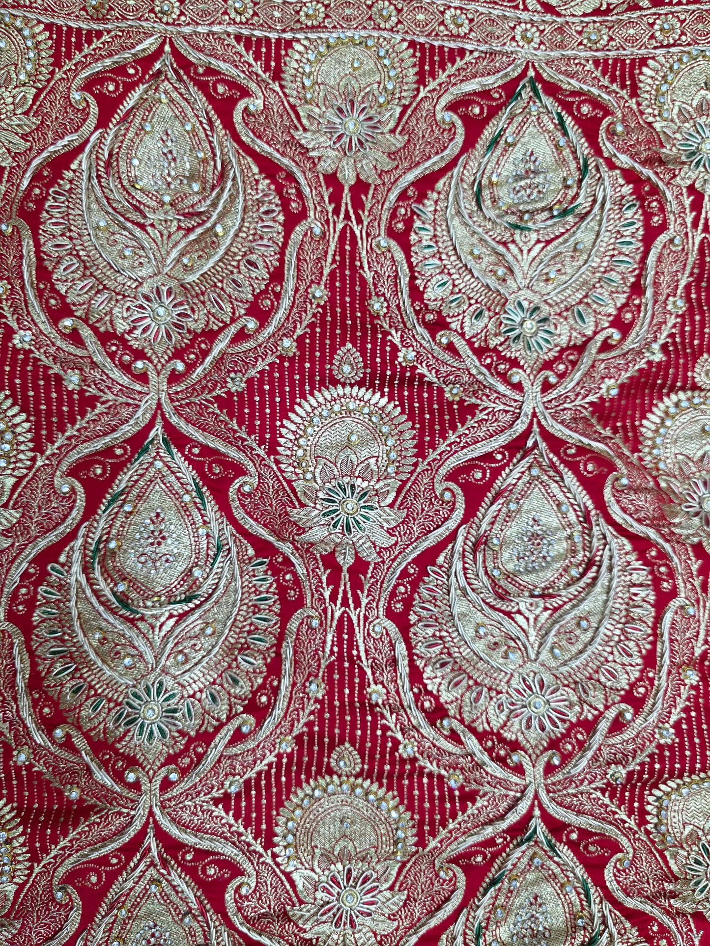 Red Zardozi Zarkan Banarasi Katan Saree