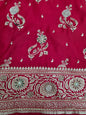 Maroon Zardozi Zarkan Banarasi Saree