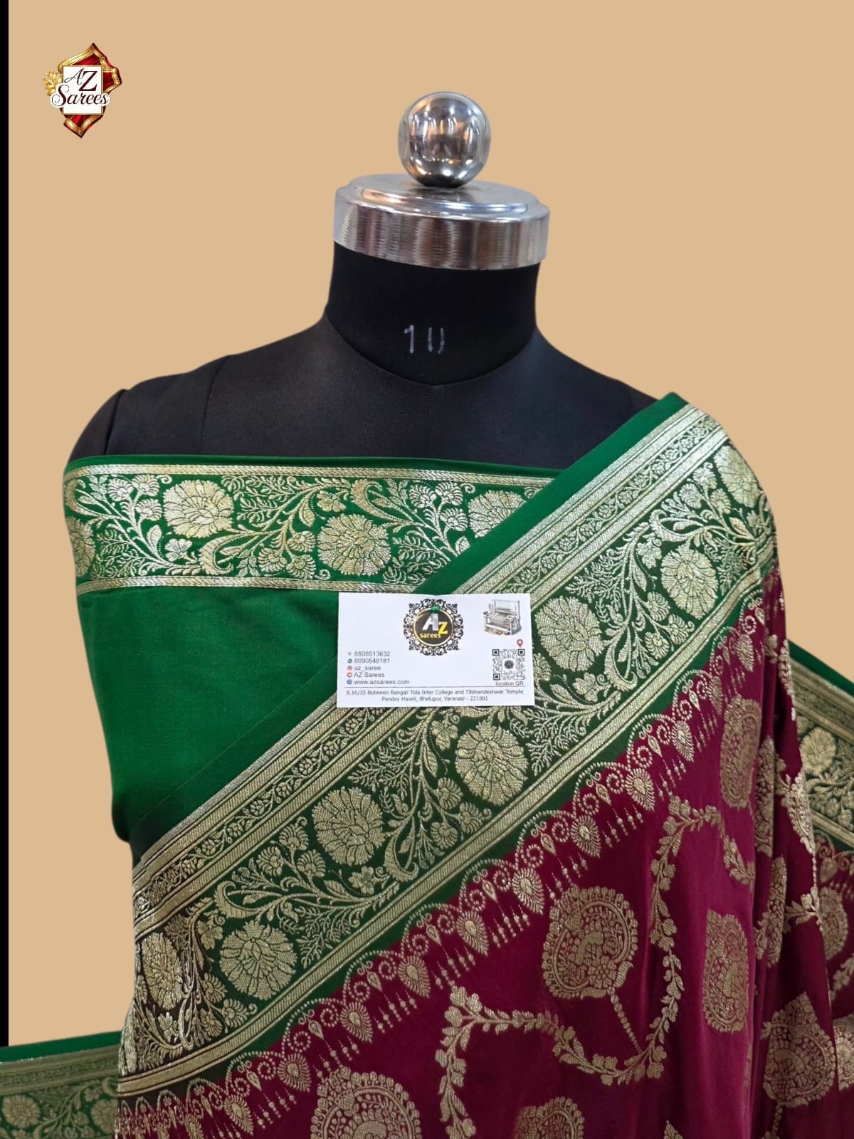 Maroon Banarasi Katan Saree