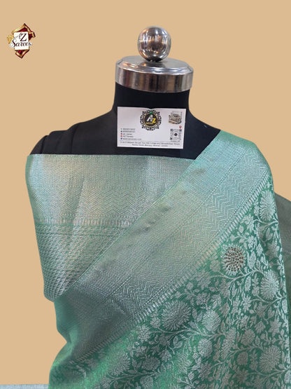 Sea Green Tissue Banarasi