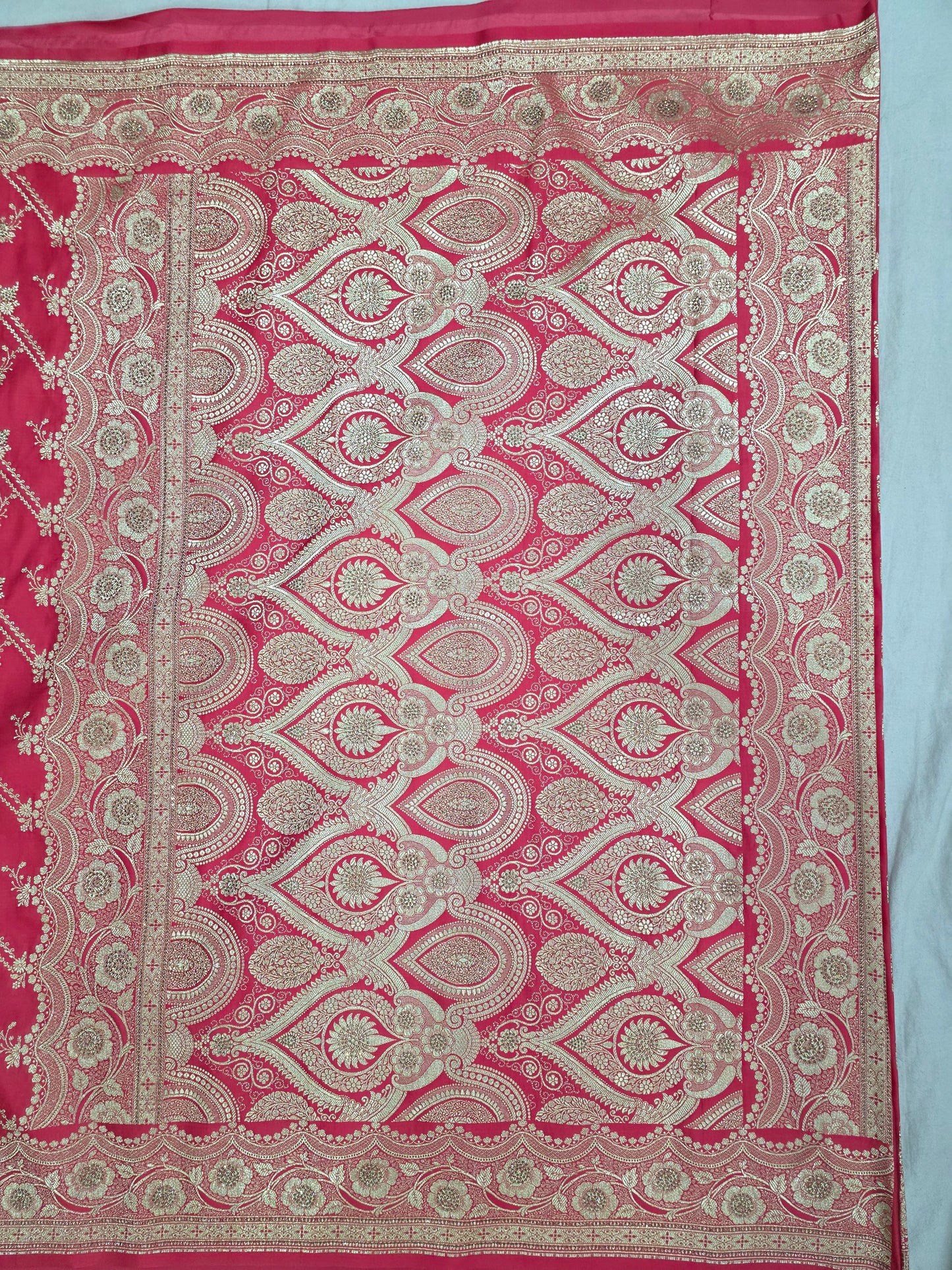 Pink Zarkan Swarovski Banarasi silk Saree