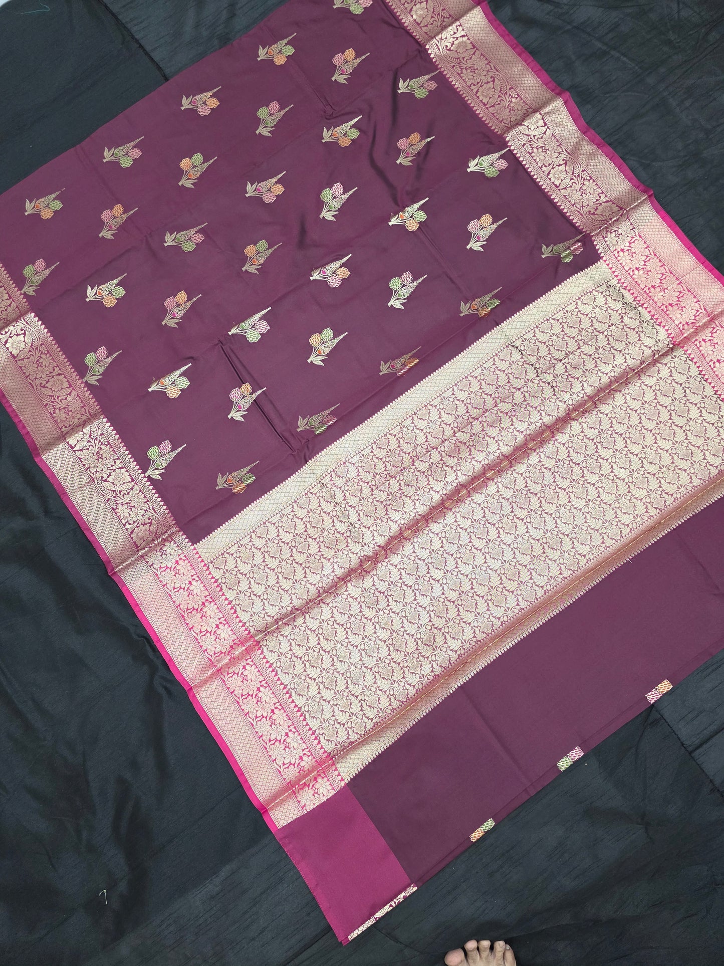 Maroon Banarasi Katan Saree