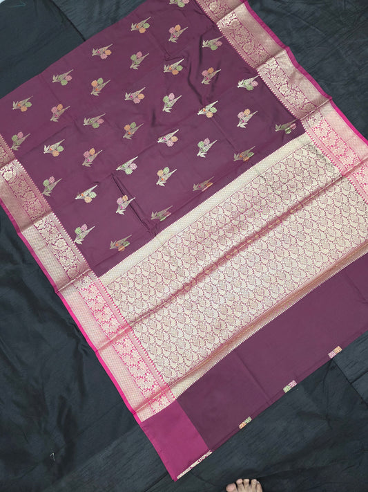 Maroon Banarasi Katan Saree