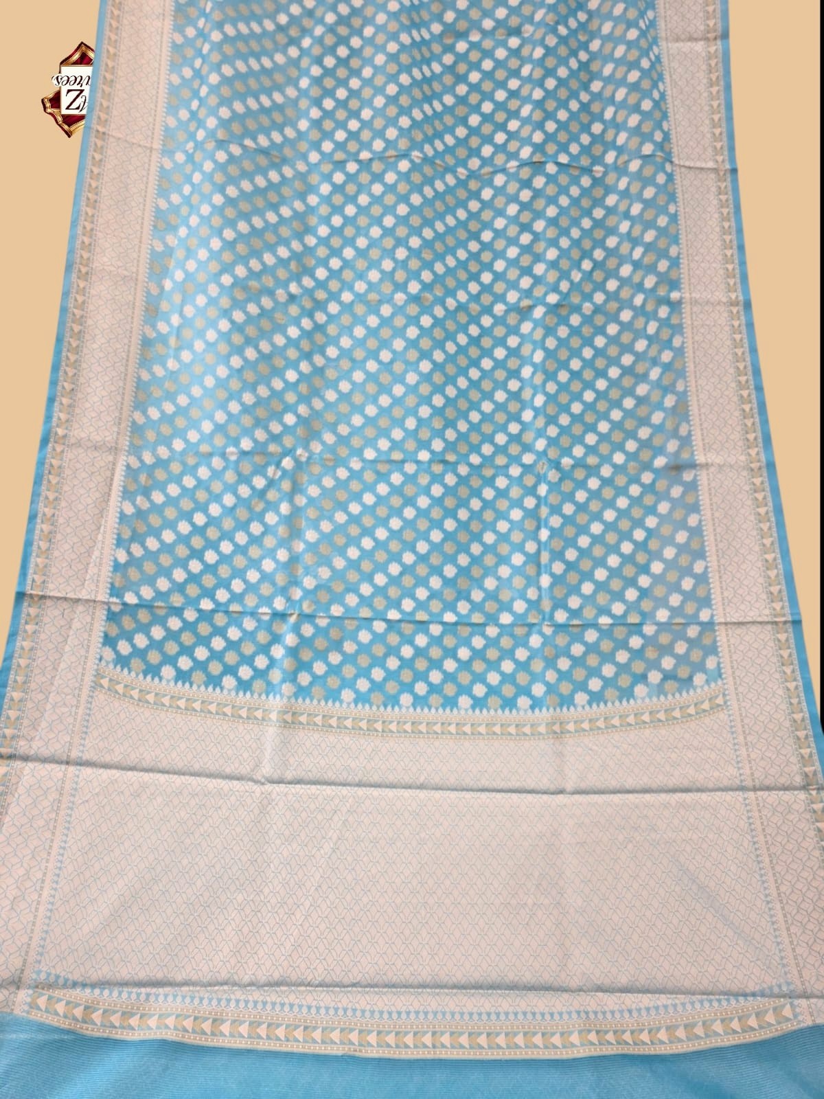 Blue Banarasi silk saree