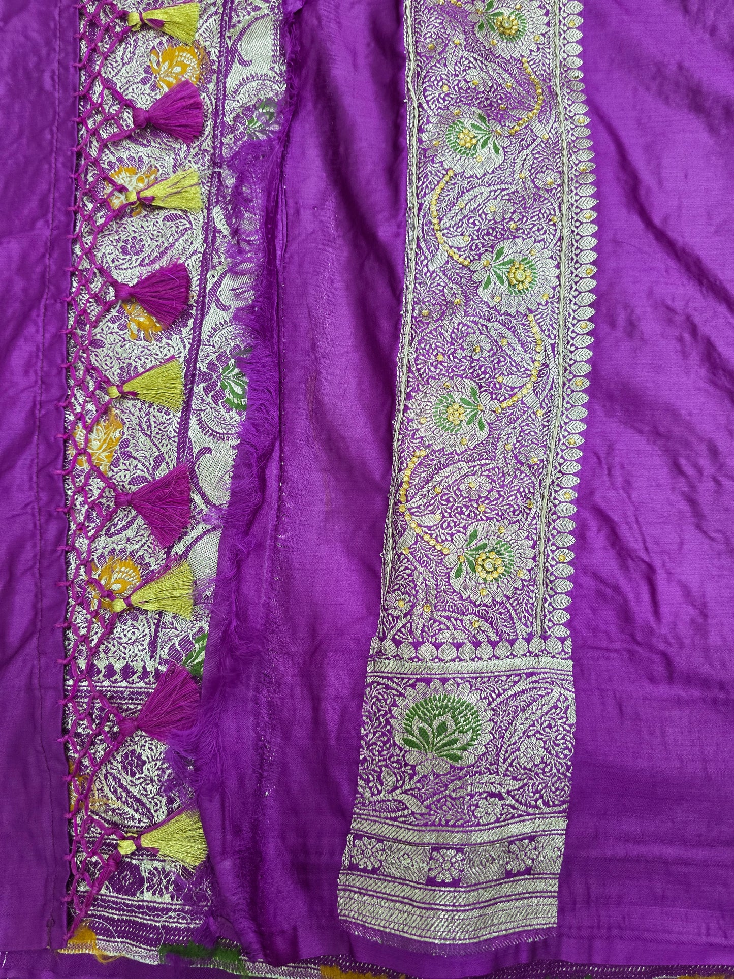 Purple Zardozi Zarkan Banarasi Katan Saree