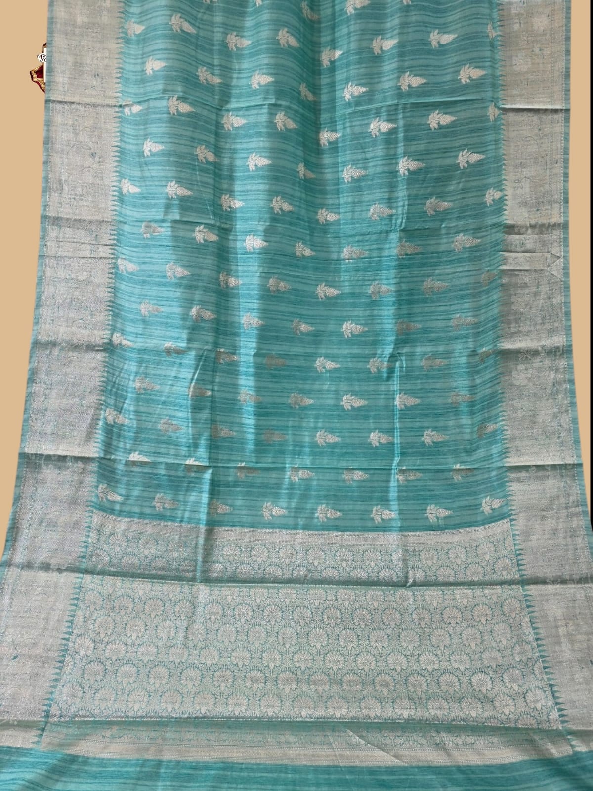 Firozi Banarasi Ghicha Saree