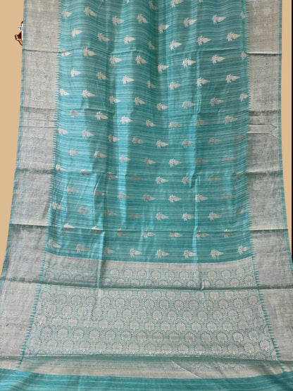 Firozi Banarasi Ghicha Saree