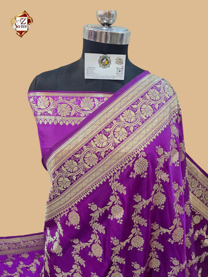 Purple Banarasi Katan Saree