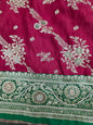 Maroon Zardozi Zarkan Banarasi Saree