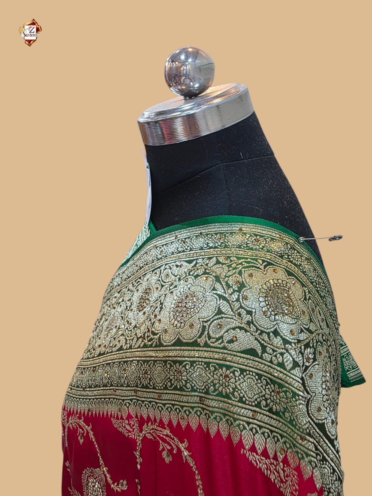Red Banarasi Zarkan Saree