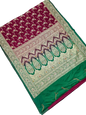 Maroon Zardozi Zarkan Banarasi Katan Saree