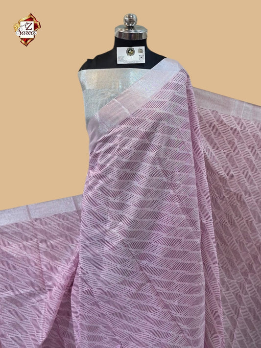 Pink Banarasi printed saree