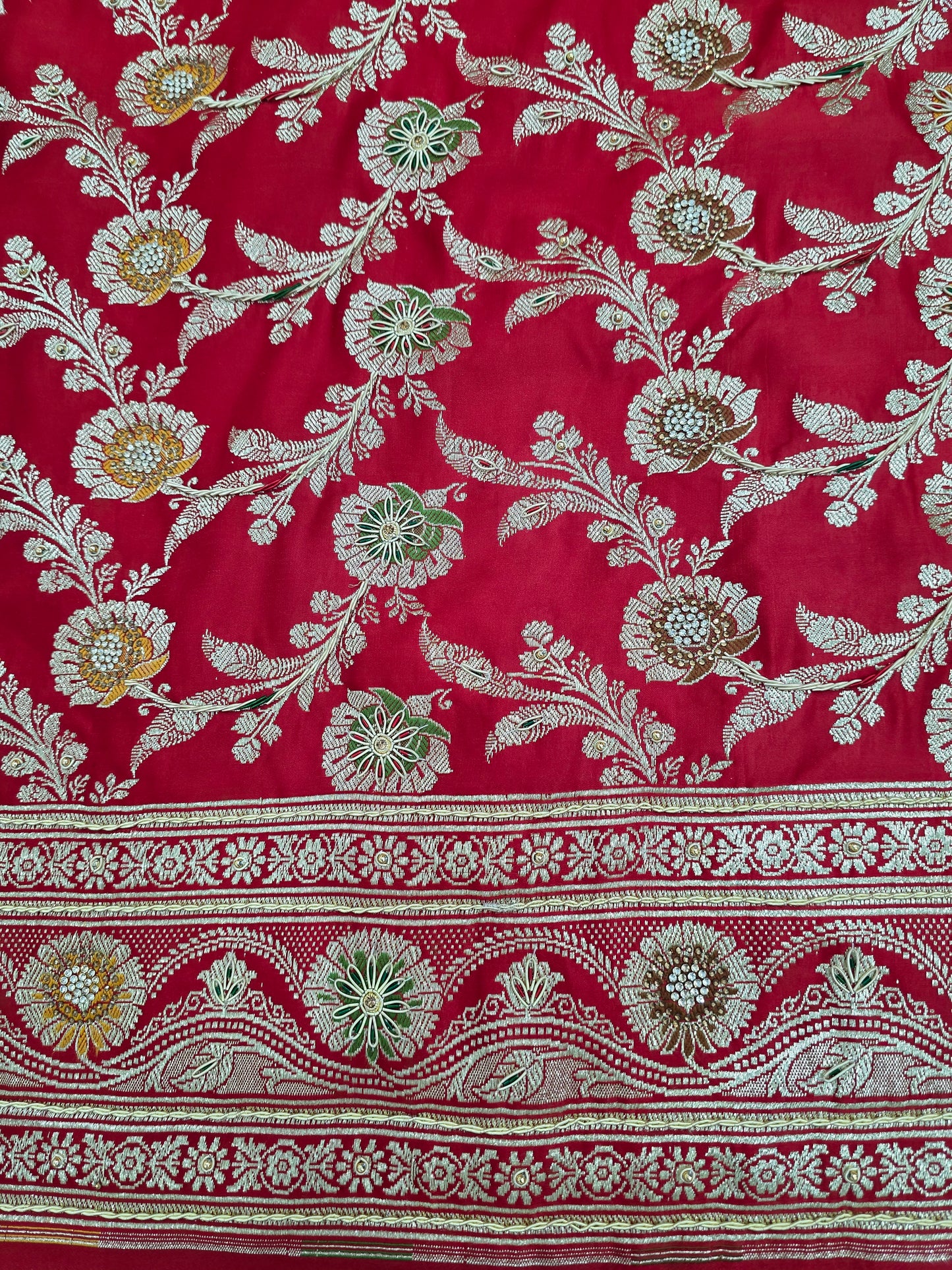 Red Zardozi Zarkan Banarasi Saree