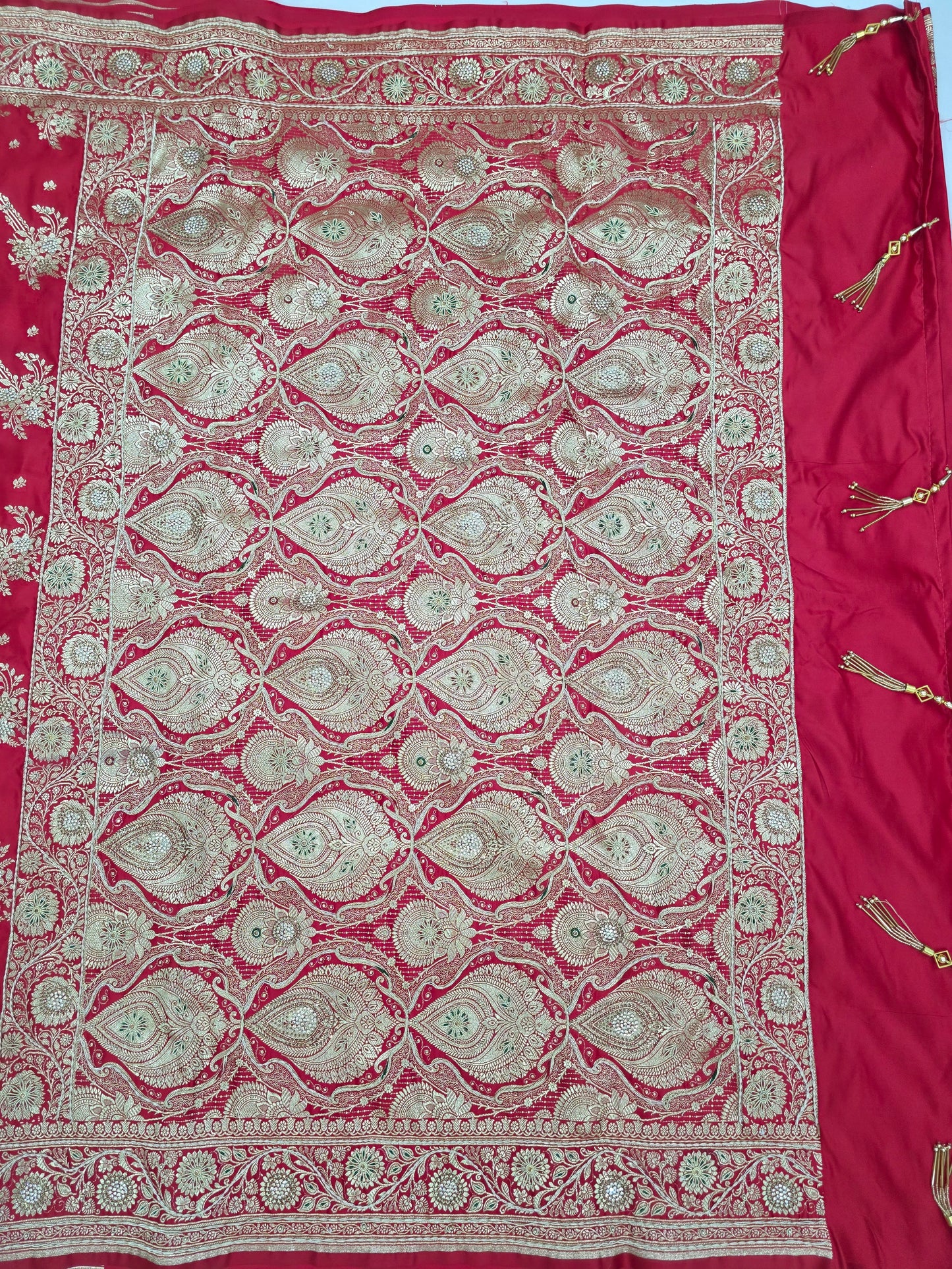 Red Zardozi Zarkan Banarasi Saree