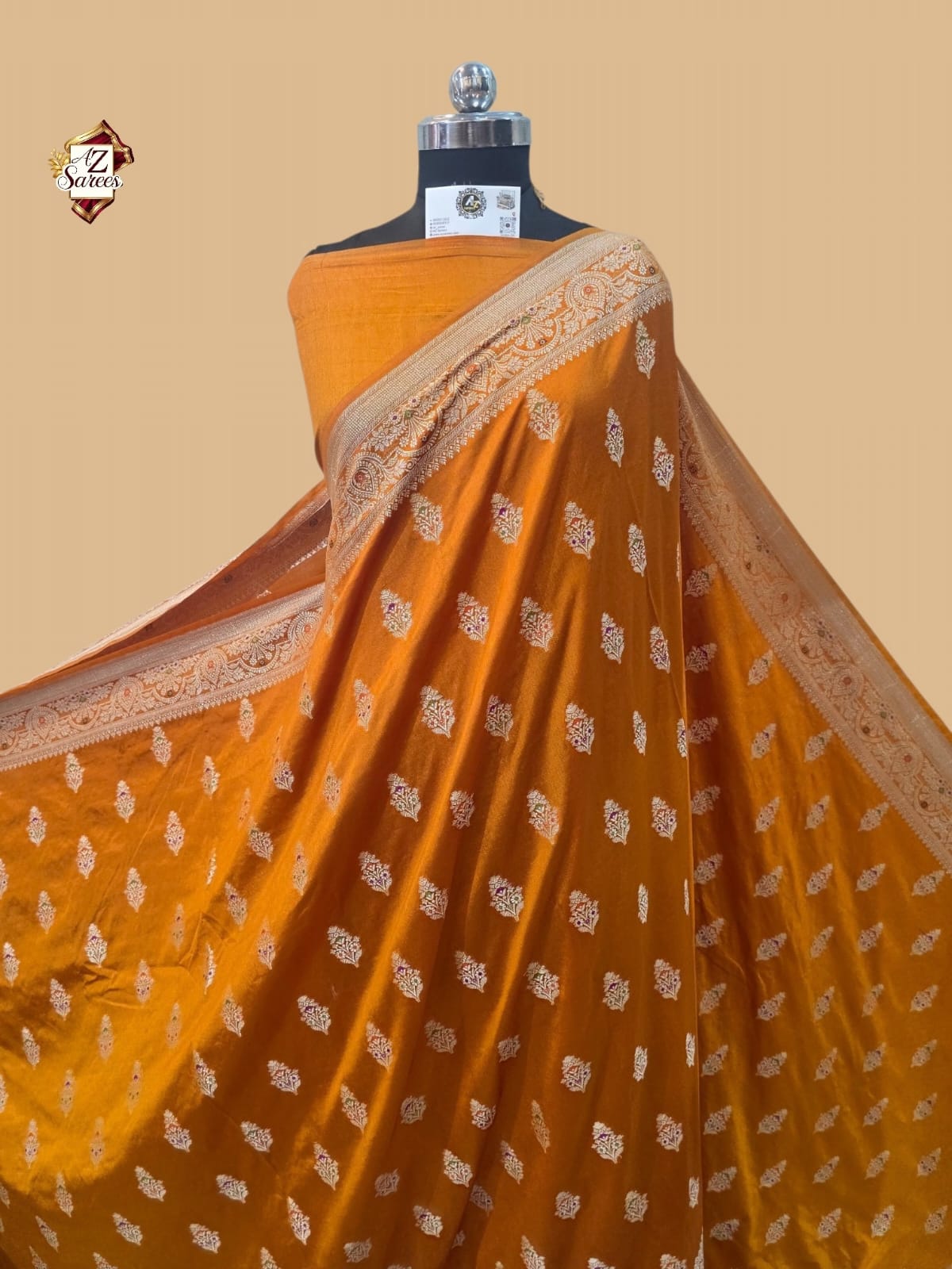 mustard Banarasi Silk Saree