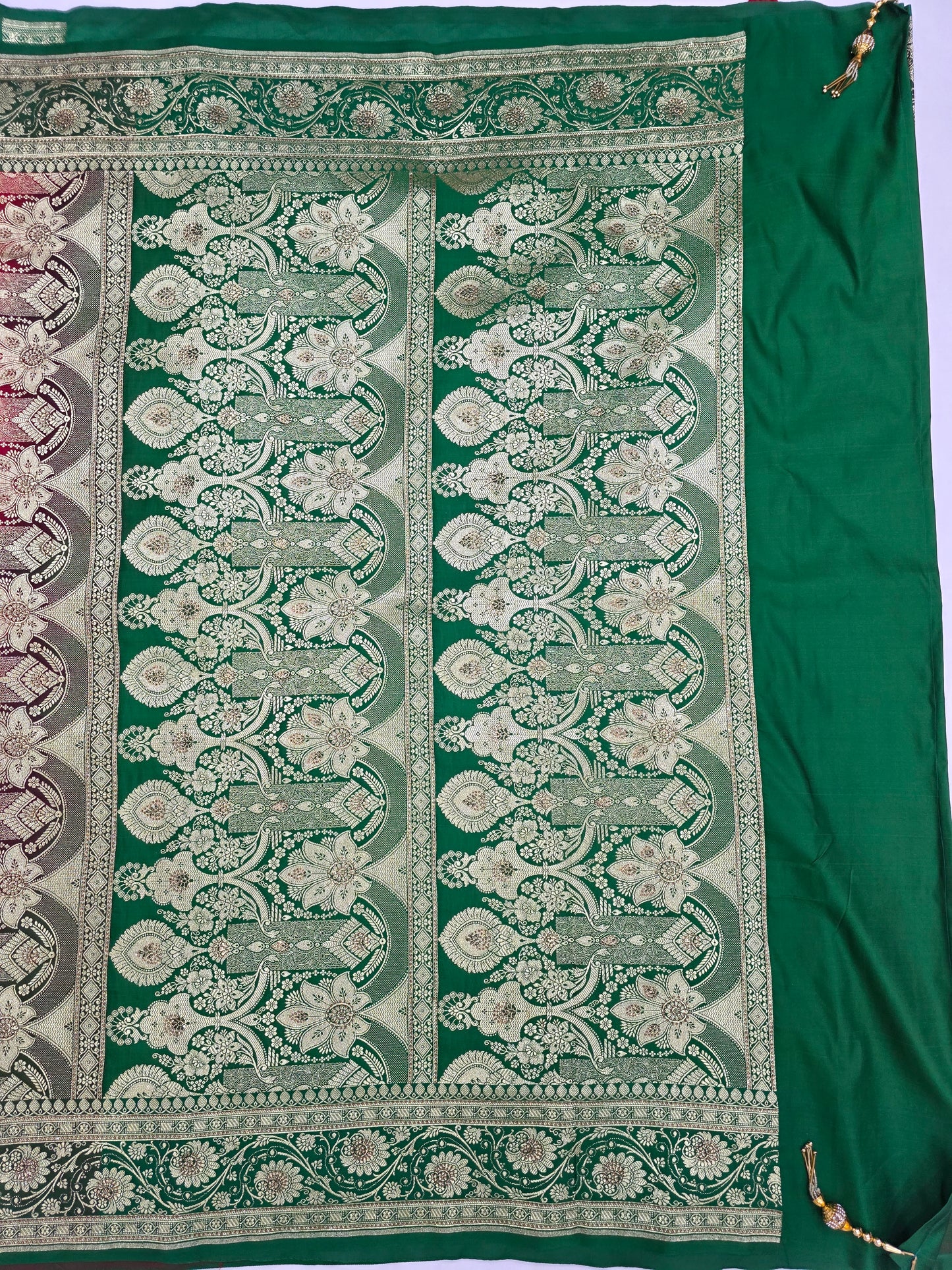 Red Zarkan Swarovski Banarasi Saree