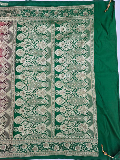 Red Zarkan Swarovski Banarasi Saree