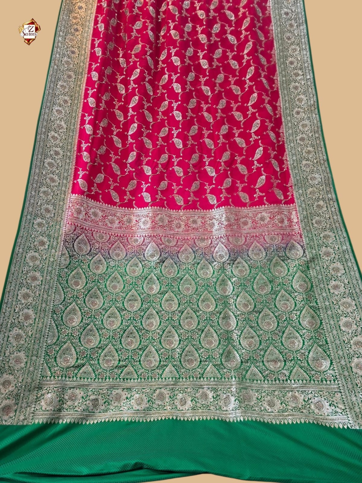 Red Banarasi Zarkan Saree