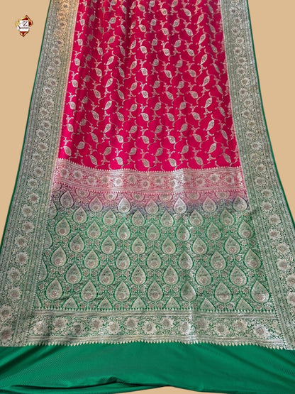 Red Banarasi Zarkan Saree