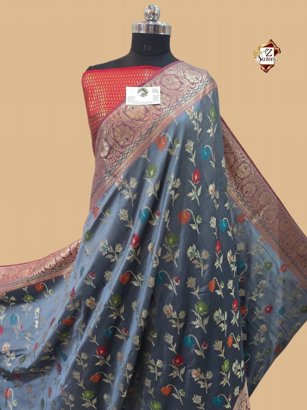 Grey Banarasi Meenakari