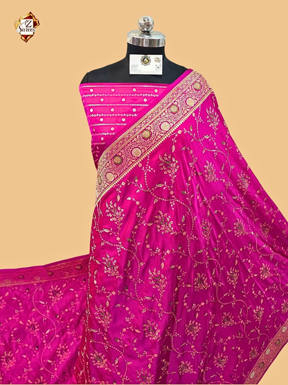 Pink Banarasi Swarovski Saree