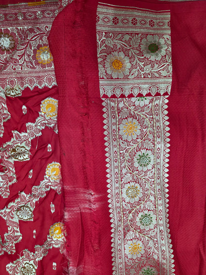Red Zardozi Zarkan Banarasi Saree