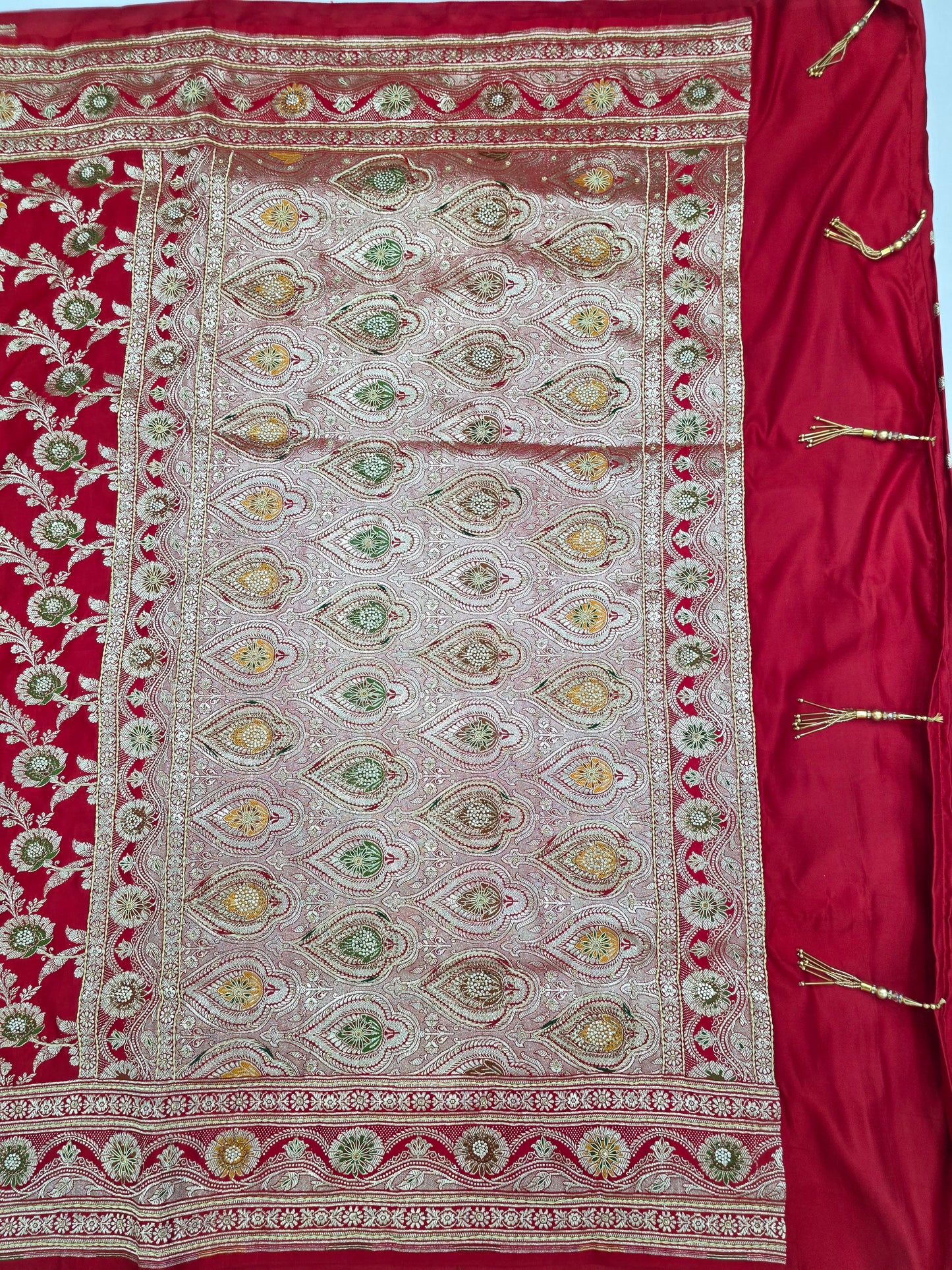 Red Zardozi Zarkan Banarasi Saree
