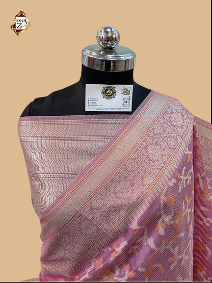 Pink Banarasi Silk Saree