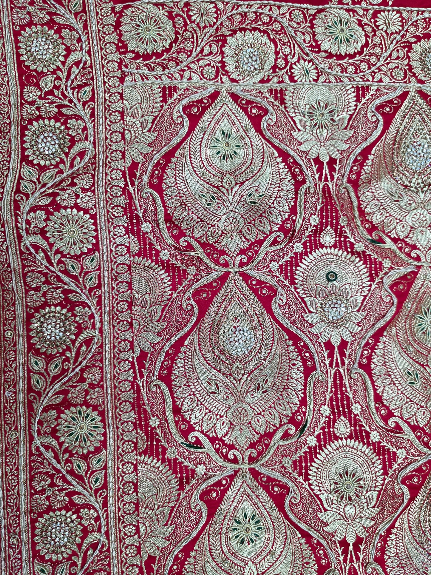 Red Zardozi Zarkan Banarasi Saree
