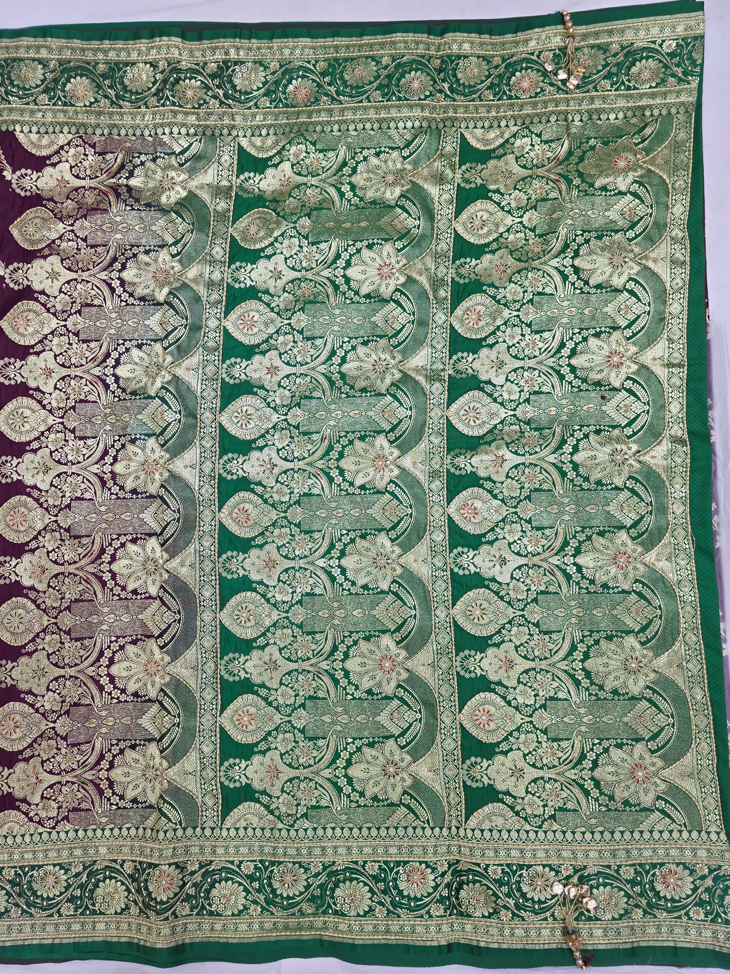Purple Zardozi Cutdana Banarasi Saree