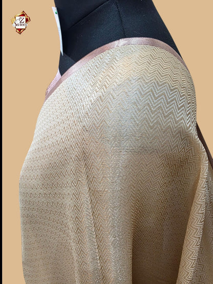 Cream Banarasi Tissue Saree