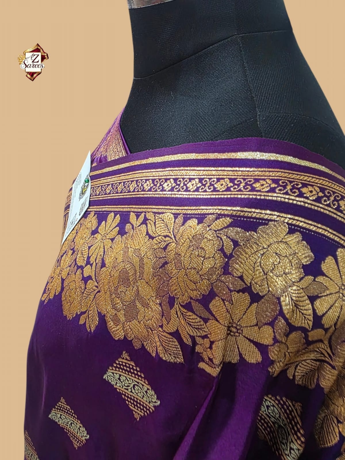 Purple Banarasi mushru Silk