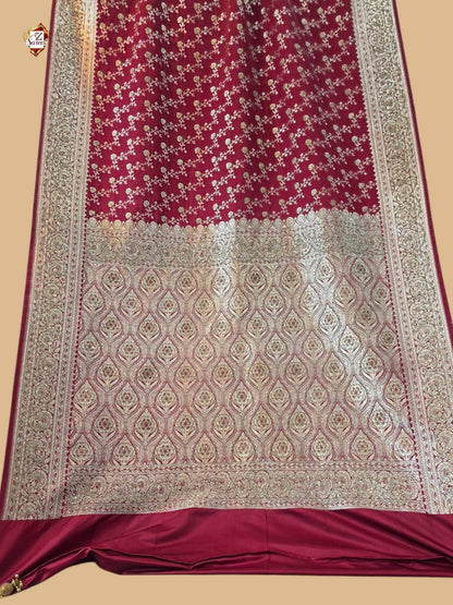 Maroon Banarasi Zarkan Saree