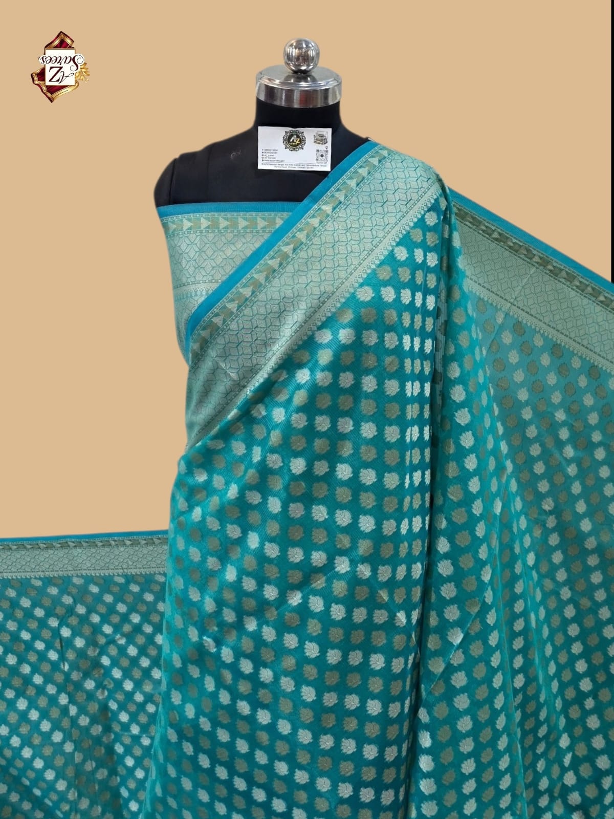 Firozi Banarasi silk saree