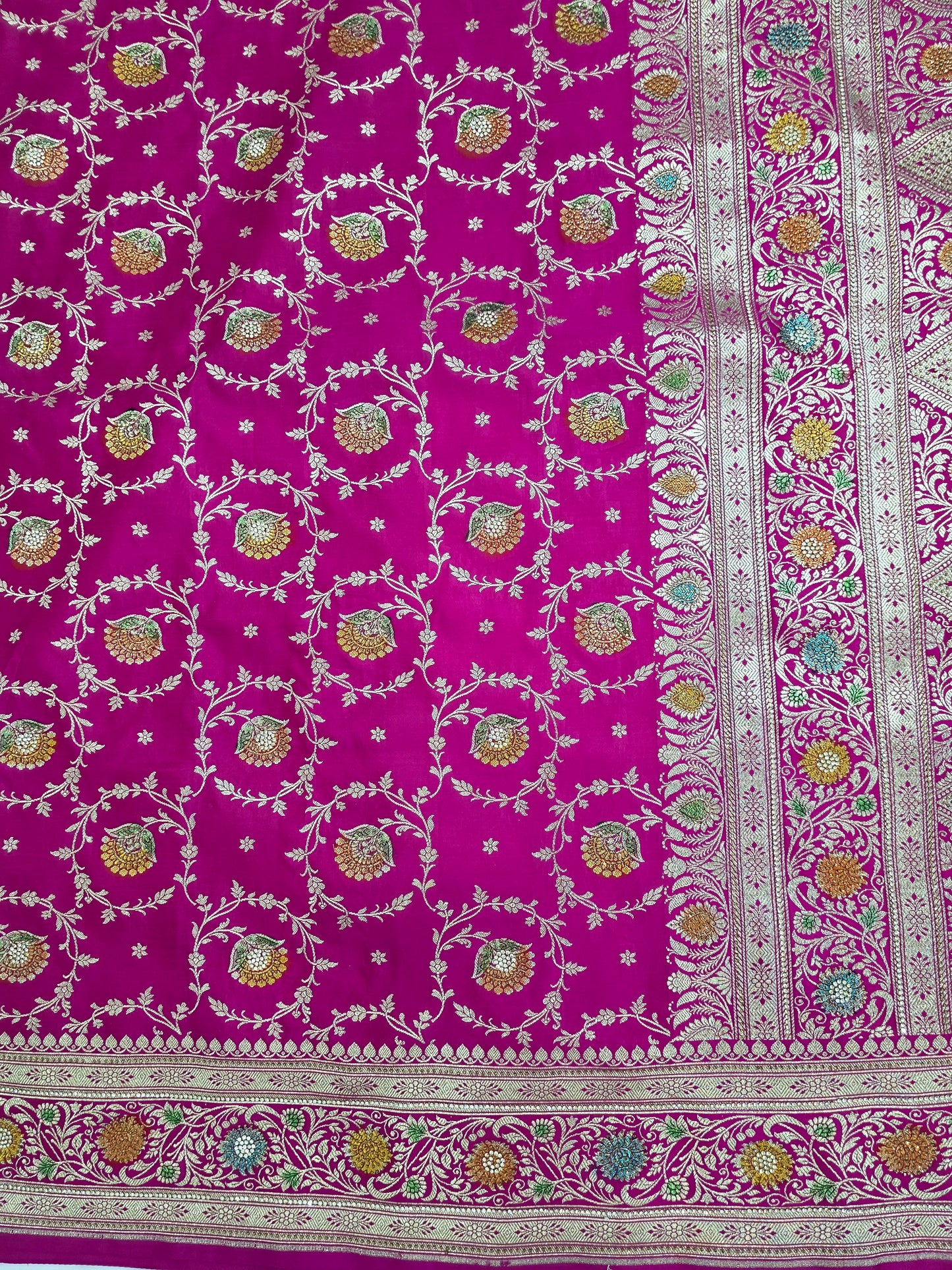 Pink Zarkan Swarovski Banarasi Katan Saree