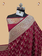 Maroon Banarasi Zarkan Saree
