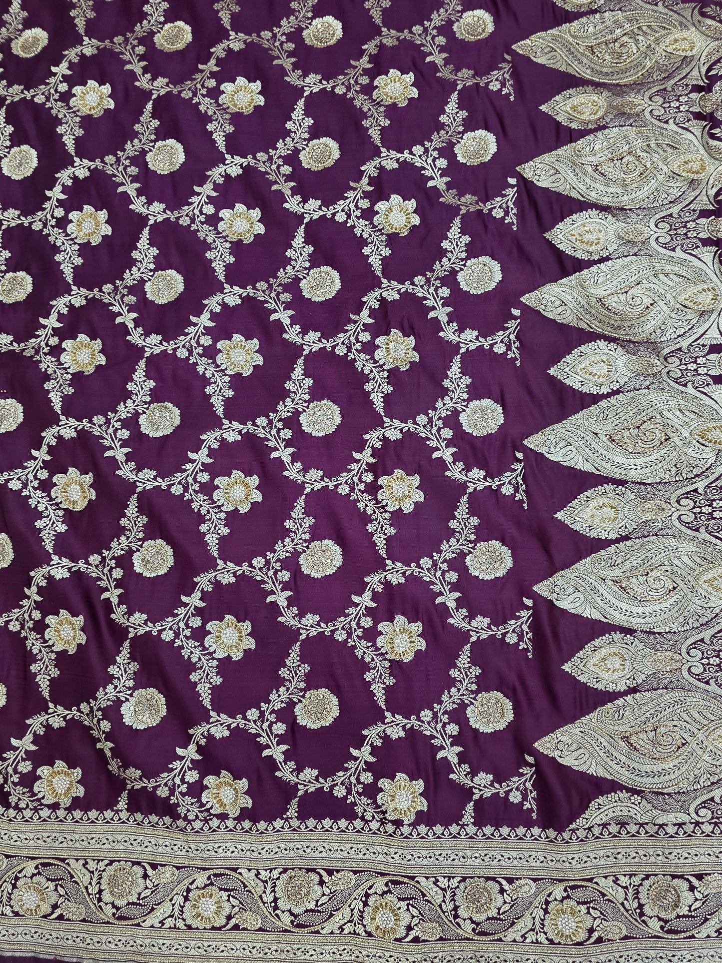 Purple Moti Banarasi Saree
