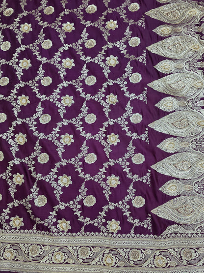 Purple Moti Banarasi Saree