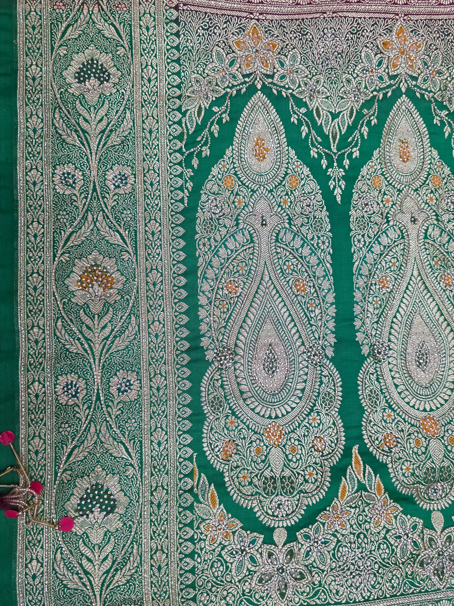 Maroon Cutdana Banarasi Saree