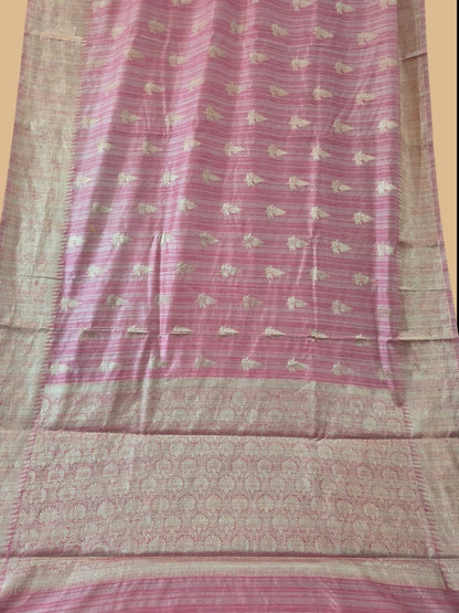 Pink Banarasi Ghicha Saree