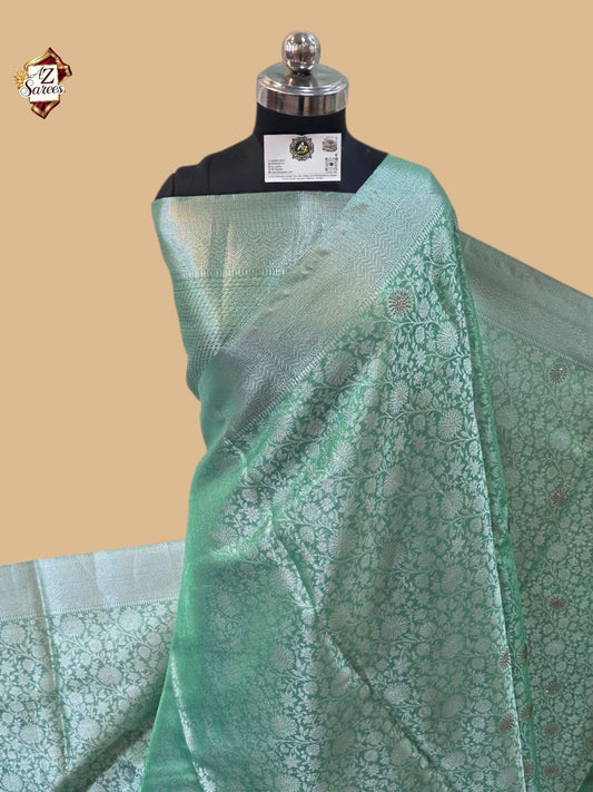 Sea Green Tissue Banarasi