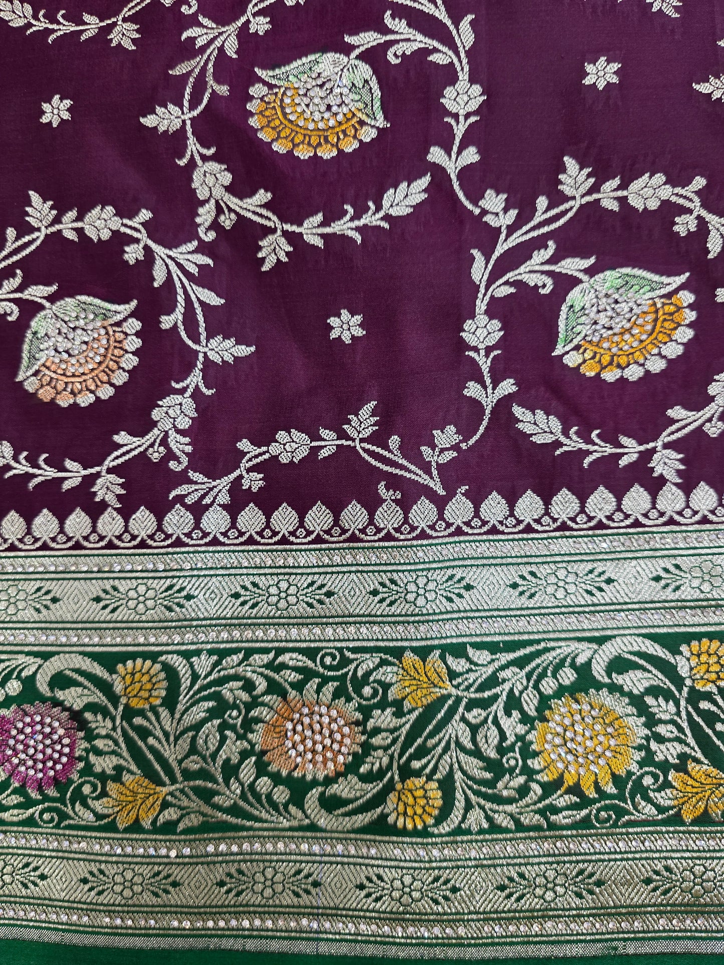 Wine Zarkan Banarasi Katan Saree