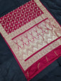Maroon Zardozi Zarkan Banarasi Katan Saree